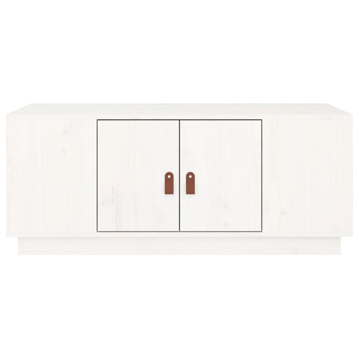 Tavolino da Salotto Bianco 100x50x41 cm Legno Massello di Pino