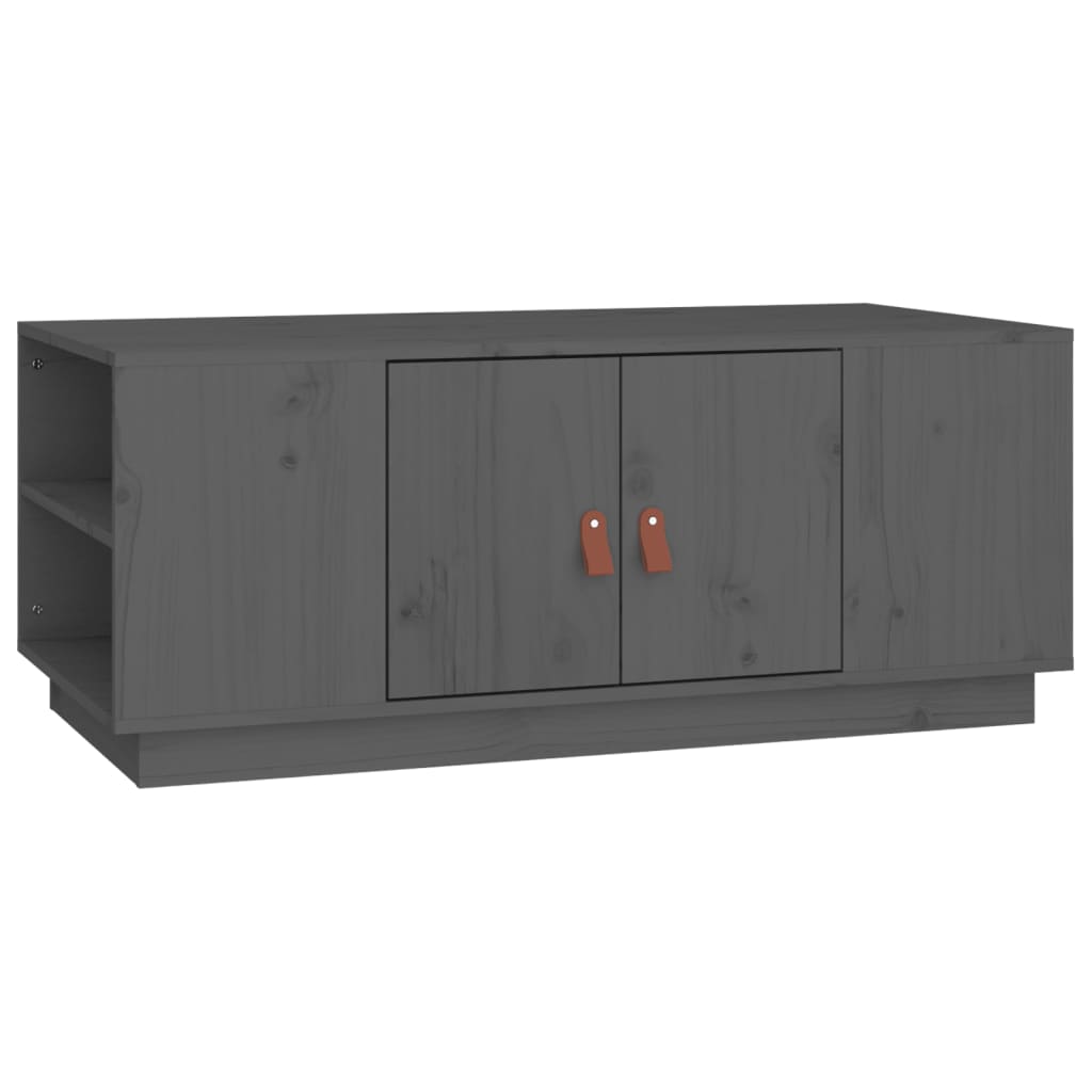 Tavolino da Salotto Grigio 100x50x41 cm Legno Massello di Pino 818257