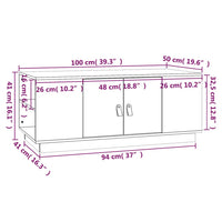 Tavolino da Salotto Grigio 100x50x41 cm Legno Massello di Pino 818257