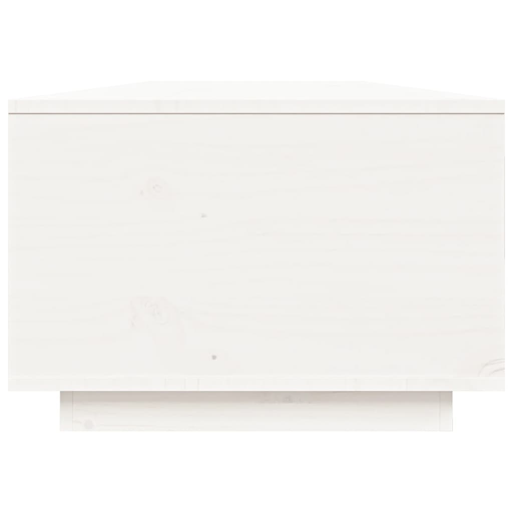 Tavolino da Salotto Bianco 80x50x35,5 cm Legno Massello di Pino