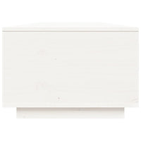 Tavolino da Salotto Bianco 80x50x35,5 cm Legno Massello di Pino