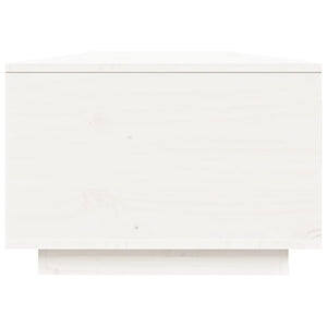 Tavolino da Salotto Bianco 80x50x35,5 cm Legno Massello di Pino