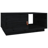 Tavolino da Salotto Nero 80x50x35,5cm in Legno Massello di Pino cod mxl 7383