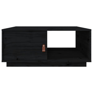 Tavolino da Salotto Nero 80x50x35,5cm in Legno Massello di Pino cod mxl 7383