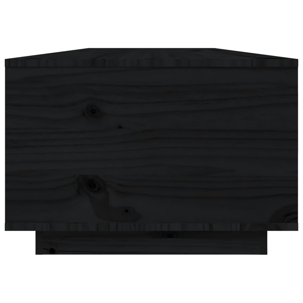 Tavolino da Salotto Nero 80x50x35,5cm in Legno Massello di Pino cod mxl 7383