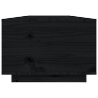 Tavolino da Salotto Nero 80x50x35,5cm in Legno Massello di Pino cod mxl 7383