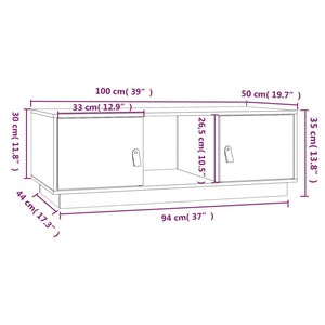 Tavolino da Salotto 100x50x35 cm in Legno Massello di Pino 818265