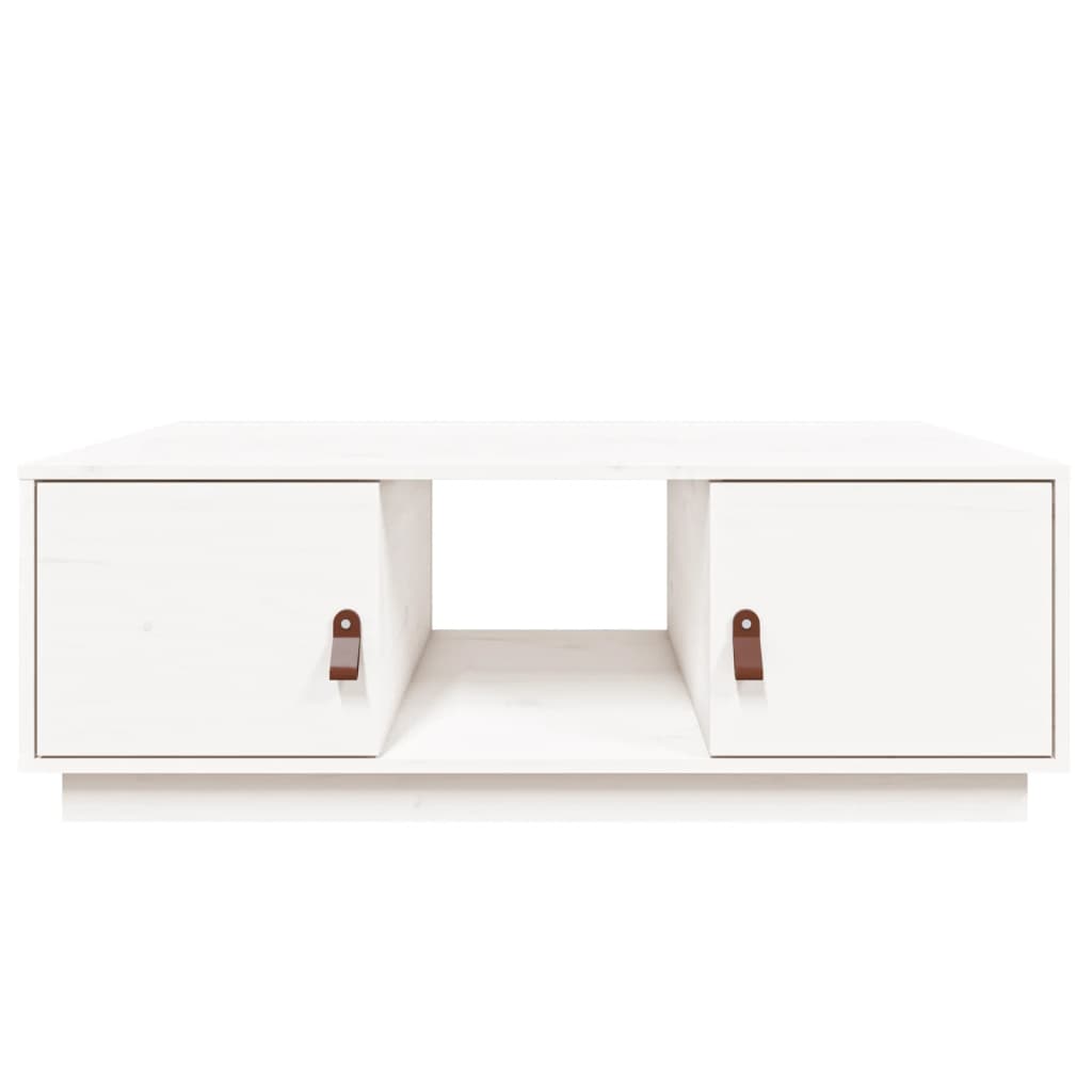 Tavolino da Salotto Bianco 100x50x35 cm Legno Massello di Pino cod mxl 27586