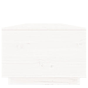 Tavolino da Salotto Bianco 100x50x35 cm Legno Massello di Pino cod mxl 27586