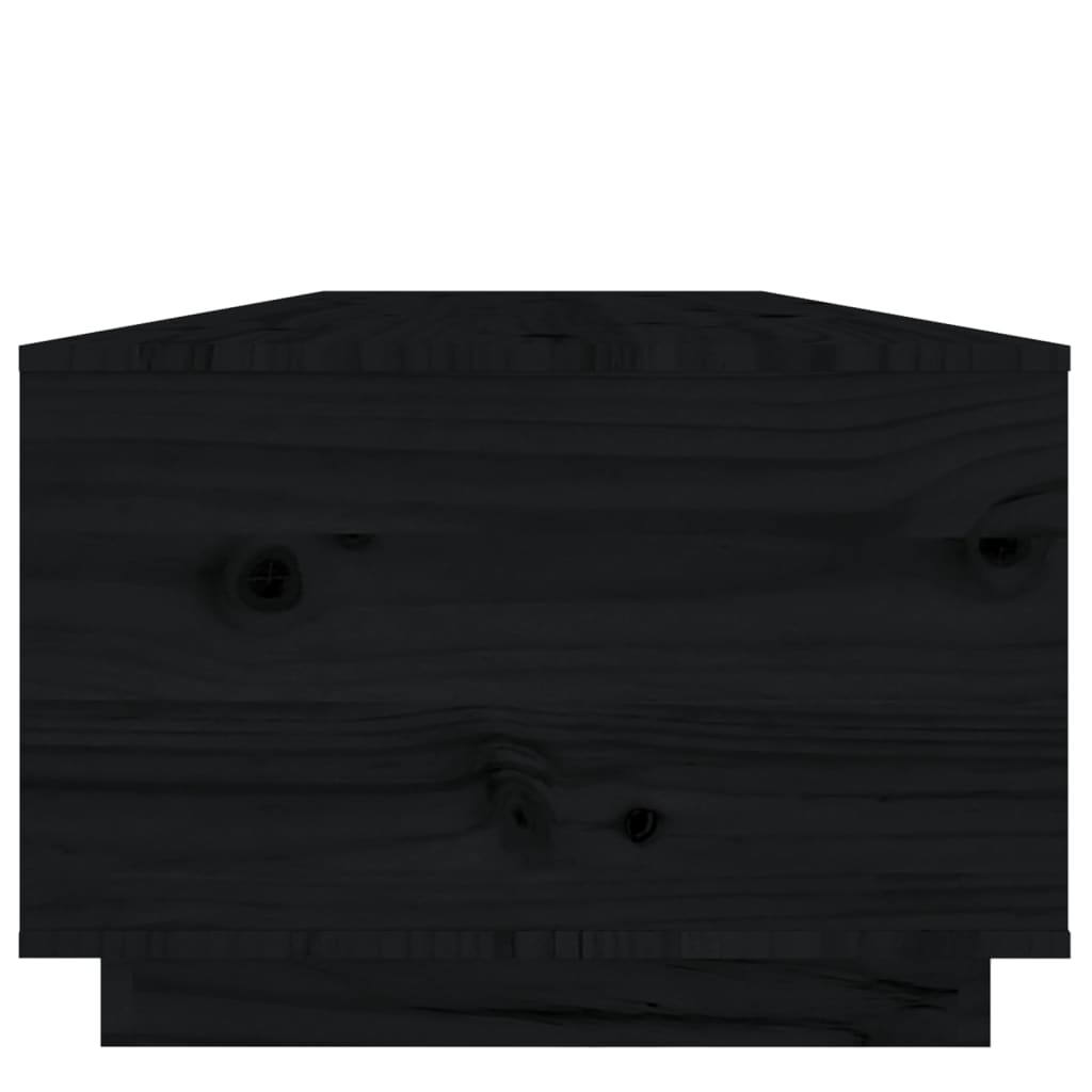 Tavolino da Salotto Nero 100x50x35 cm Legno Massello di Pino cod mxl 27782