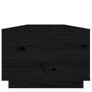 Tavolino da Salotto Nero 100x50x35 cm Legno Massello di Pino cod mxl 27782