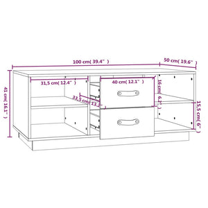 Tavolino da Salotto 100x50x41 cm Legno Massello di Pino