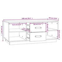 Tavolino da Salotto Grigio 100x50x41 cm Legno Massello di Pino cod mxl 26611