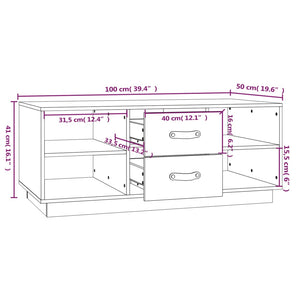 Tavolino da Salotto Grigio 100x50x41 cm Legno Massello di Pino cod mxl 26611