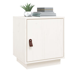 Comodino Bianco 40x34x45 cm in Legno Massello di Pino cod mxl 29961