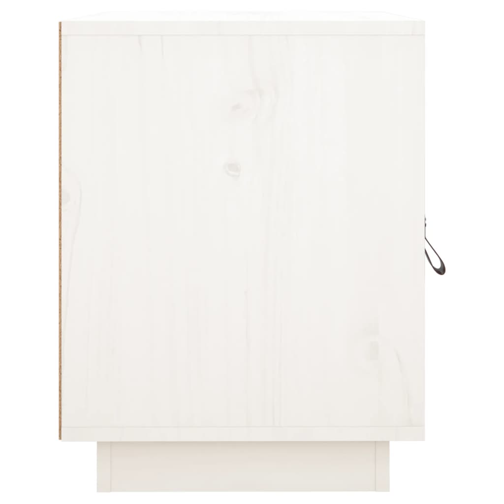 Comodino Bianco 40x34x45 cm in Legno Massello di Pino cod mxl 29961