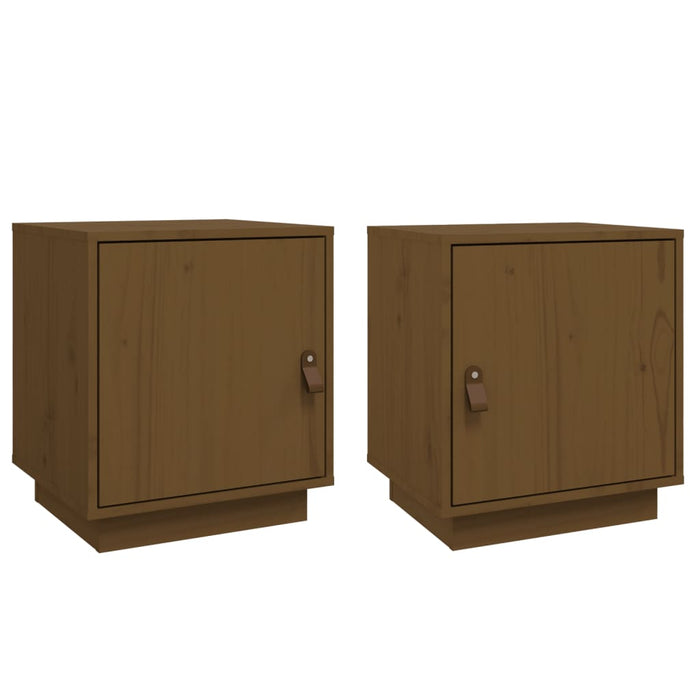 Comodini 2 pz ambra 40x34x45 cm in Legno Massello di Pino 818282