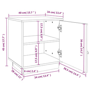 Comodini 2 pz ambra 40x34x45 cm in Legno Massello di Pino 818282