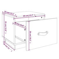 Comodino Miele 40x34x35 cm in Legno Massello di Pino