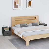 Comodini Grigi 2 pz 40x34x45 cm in Legno Massello di Pino cod mxl 29959