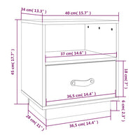 Comodino Miele 40x34x45 cm in Legno Massello di Pino cod mxl 29880