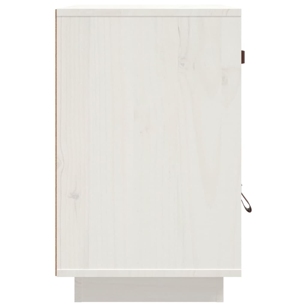 Comodino Bianco 40x34x55 cm in Legno Massello di Pino cod mxl 29885