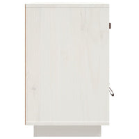 Comodino Bianco 40x34x55 cm in Legno Massello di Pino cod mxl 29885