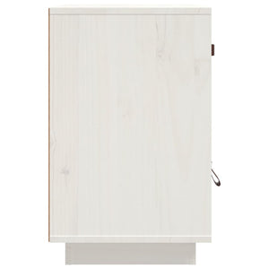 Comodini Bianchi 2 pz 40x34x55 cm in Legno Massello di Pino 818308