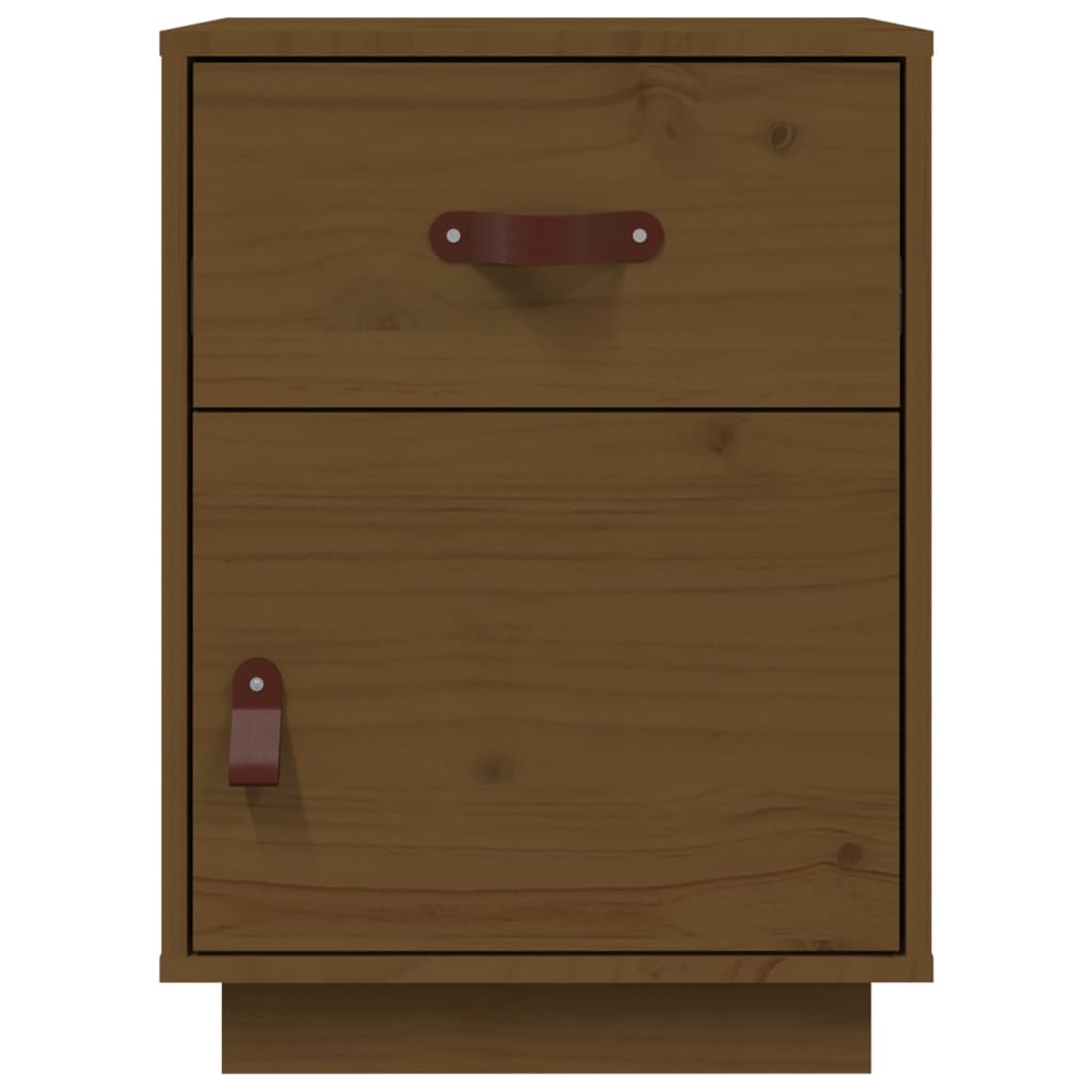 Comodino Miele 40x34x55 cm in Legno Massello di Pino