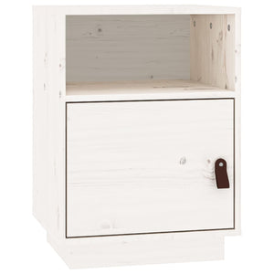 Comodino Bianco 40x34x55 cm in Legno Massello di Pino cod mxl 30099