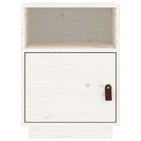 Comodino Bianco 40x34x55 cm in Legno Massello di Pino cod mxl 30099