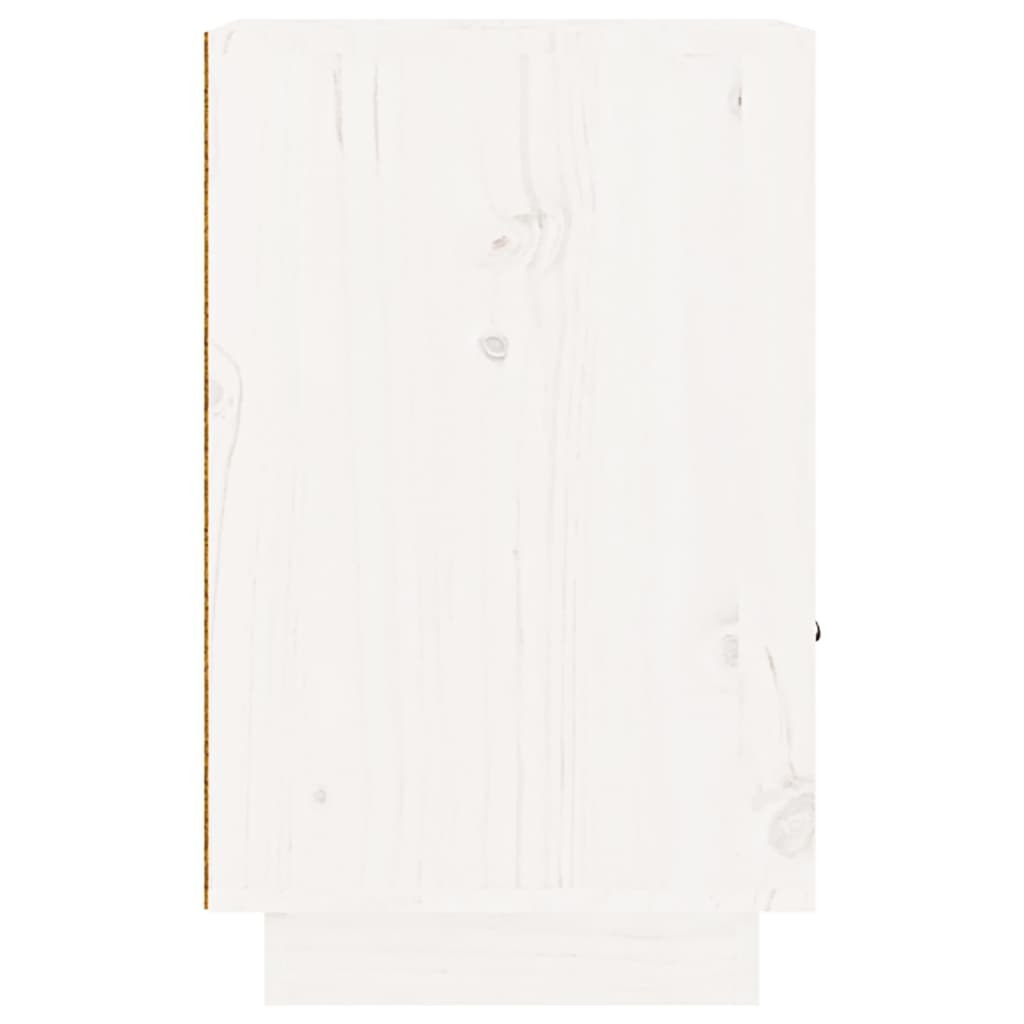 Comodino Bianco 40x34x55 cm in Legno Massello di Pino cod mxl 30099