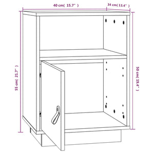 Comodino Marrone Ambrato 40x34x55 cm in Legno Massello di Pino 818321