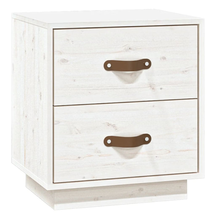 Comodino Bianco 40x34x45 cm in Legno Massello di Pino cod mxl 30033