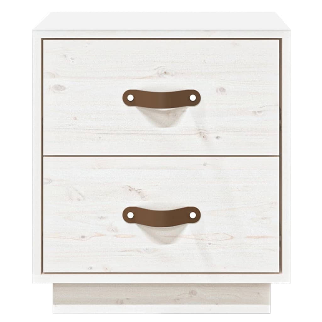 Comodino Bianco 40x34x45 cm in Legno Massello di Pino cod mxl 30033