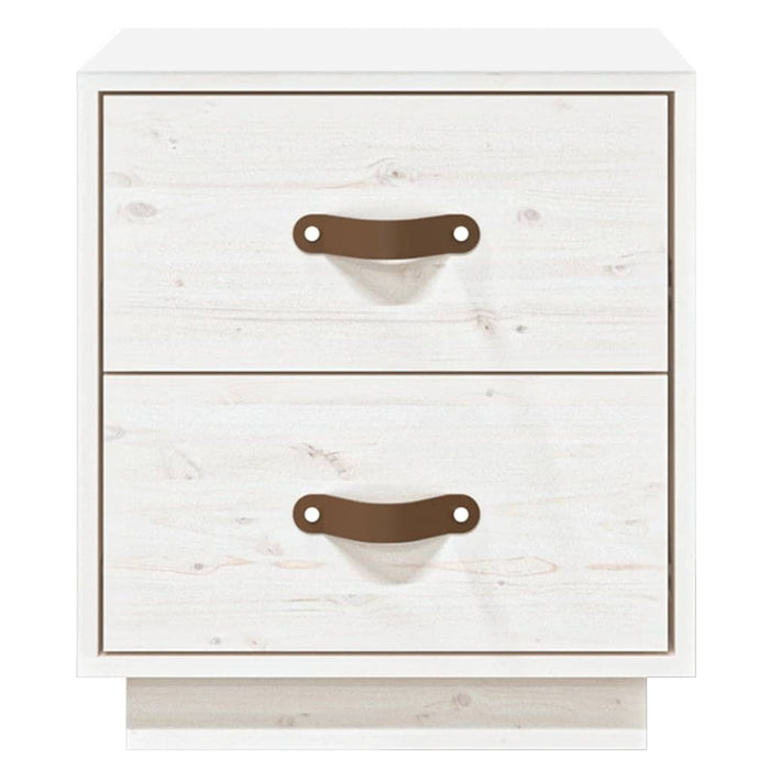 Comodino Bianco 40x34x45 cm in Legno Massello di Pino cod mxl 30033