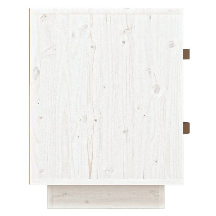 Comodino Bianco 40x34x45 cm in Legno Massello di Pino cod mxl 30033