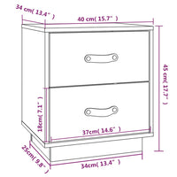 Comodino Bianco 40x34x45 cm in Legno Massello di Pino cod mxl 30033