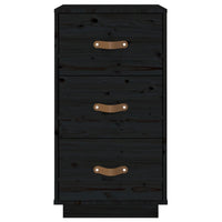 Comodino Nero 40x40x75 cm in Legno Massello di Pino cod 9567