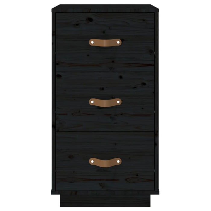 Comodino Nero 40x40x75 cm in Legno Massello di Pino cod 9567