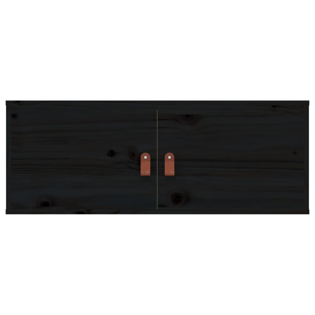 Pensile Nero 80x30x30 cm in Legno Massello di Pino cod mxl 32767