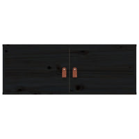 Pensile Nero 80x30x30 cm in Legno Massello di Pino cod mxl 32767