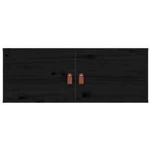 Pensile Nero 80x30x30 cm in Legno Massello di Pino cod mxl 32767