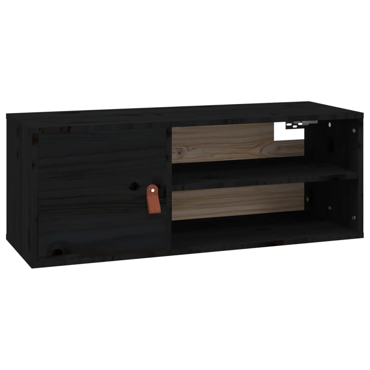 Pensile Nero 80x30x30 cm in Legno Massello di Pino cod mxl 32988