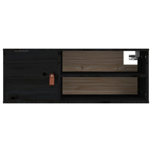 Pensile Nero 80x30x30 cm in Legno Massello di Pino cod mxl 32988