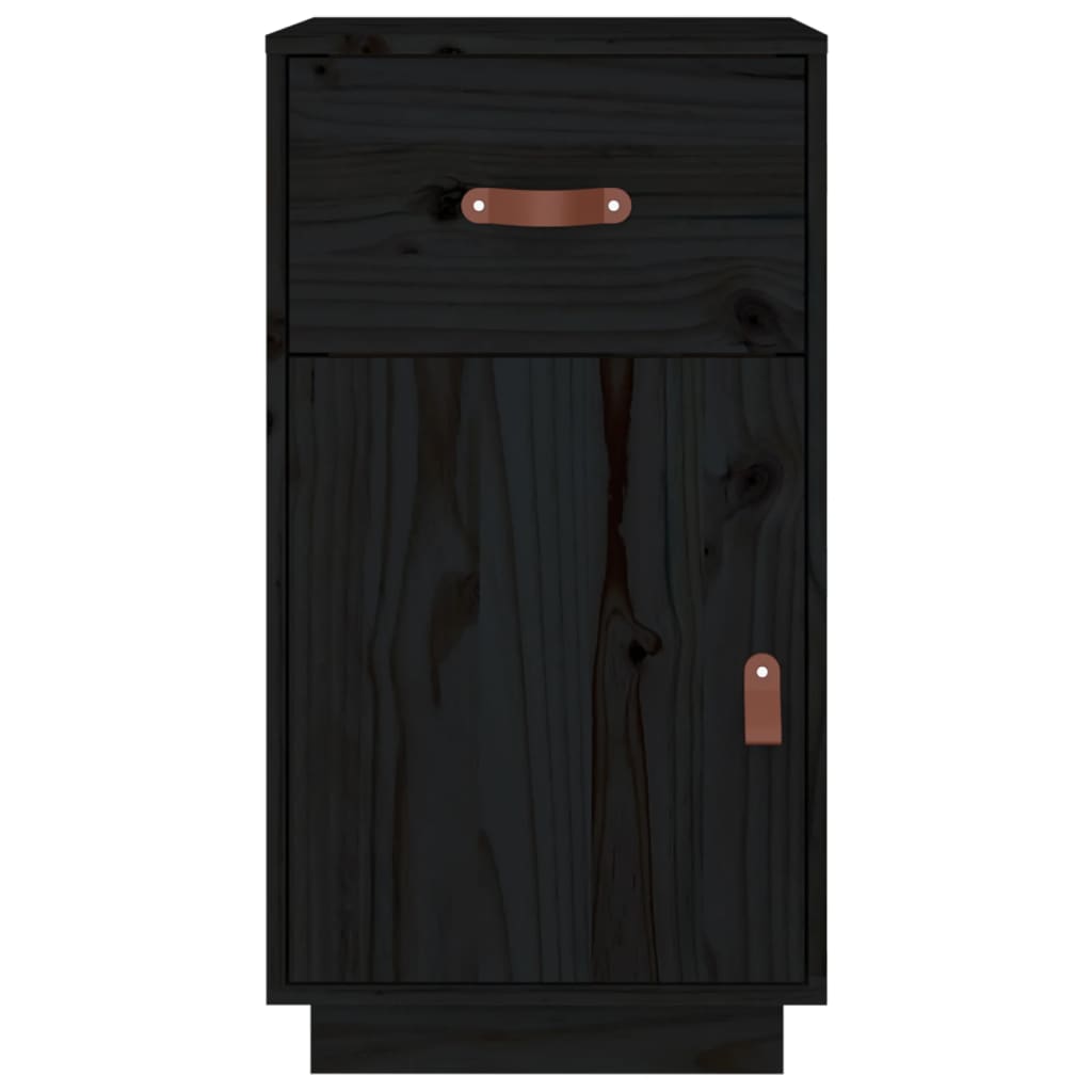 Armadietto da Scrivania Nero 40x50x75 cm Legno Massello Pino 820101