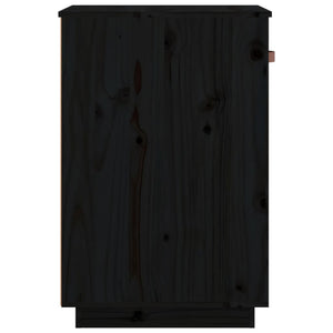 Armadietto da Scrivania Nero 40x50x75 cm Legno Massello Pino cod mxl 42855