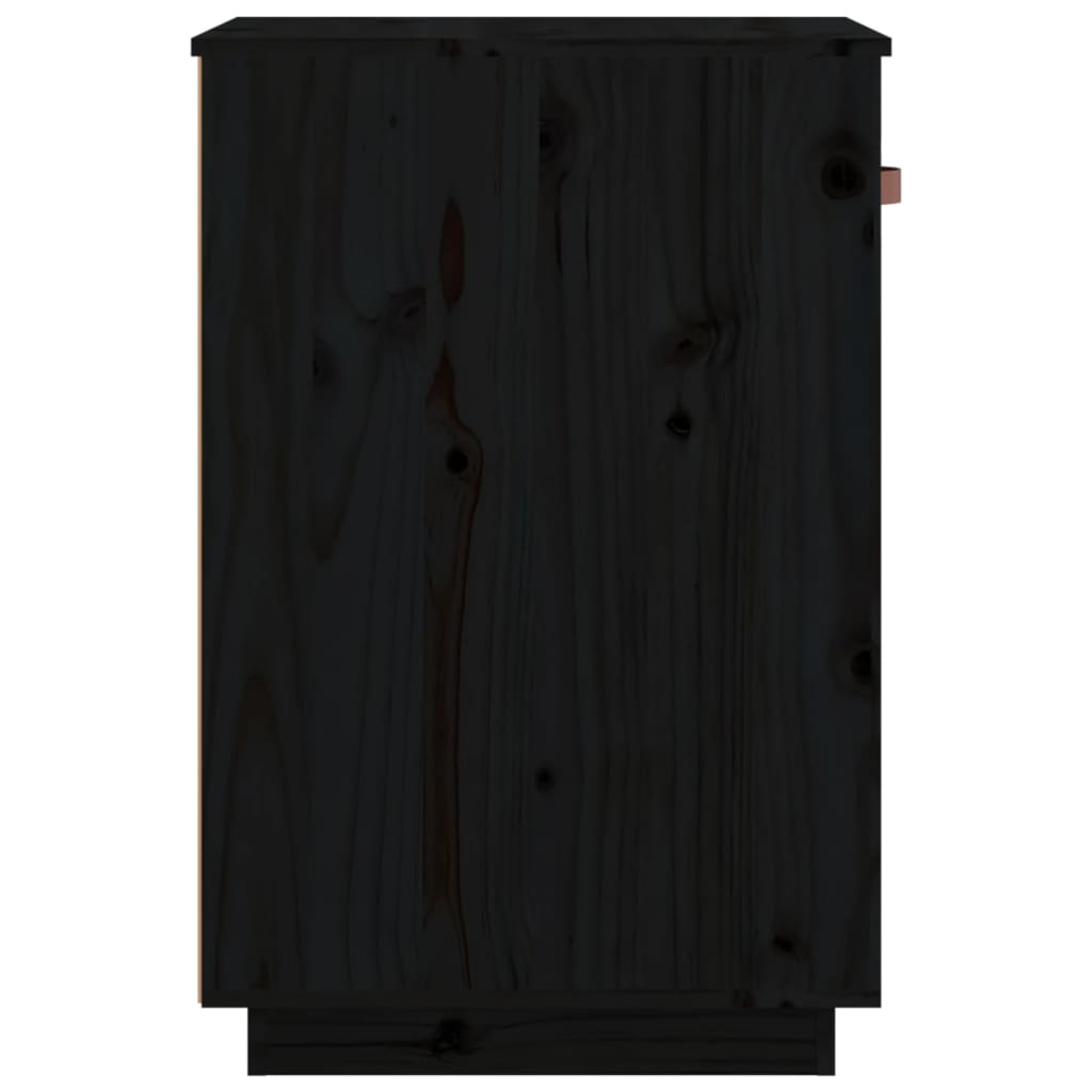 Armadietto da Scrivania Nero 40x50x75 cm Legno Massello Pino 820101