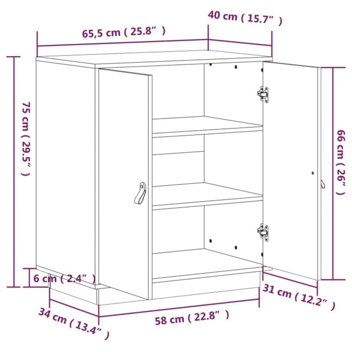 Credenza Bianca 65,5x40x75 cm in Legno Massello di Pino cod mxl 65651