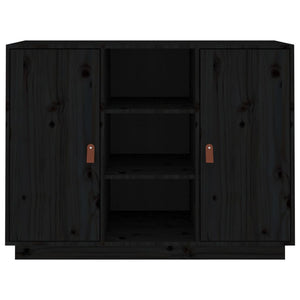 Credenza Nera 100x40x75 cm in Legno Massello di Pino cod 12222